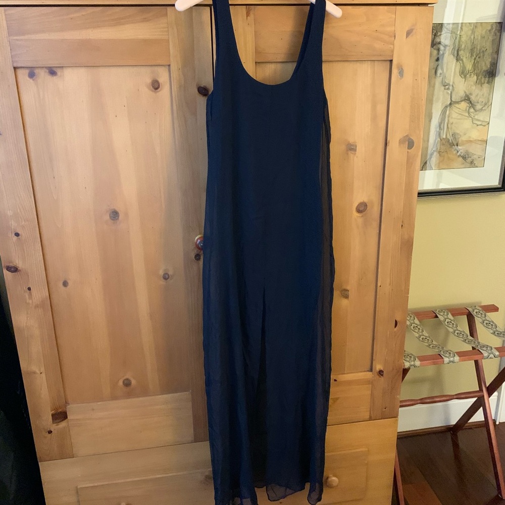 NWT Bailey 44 Womens Navy Silk Sheer Maxi - M